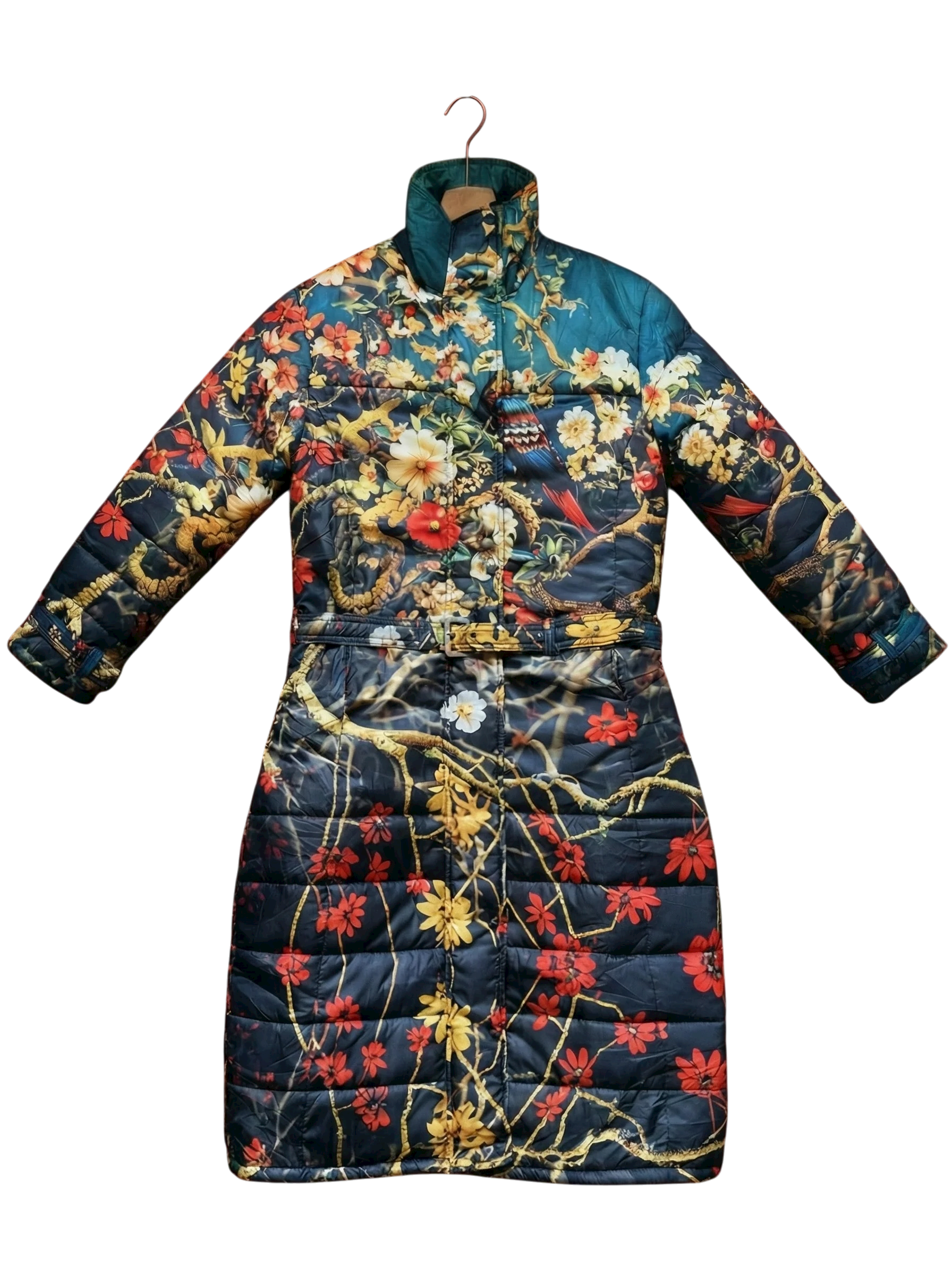 Bab Bird Floral Dynasty Puffer Coat