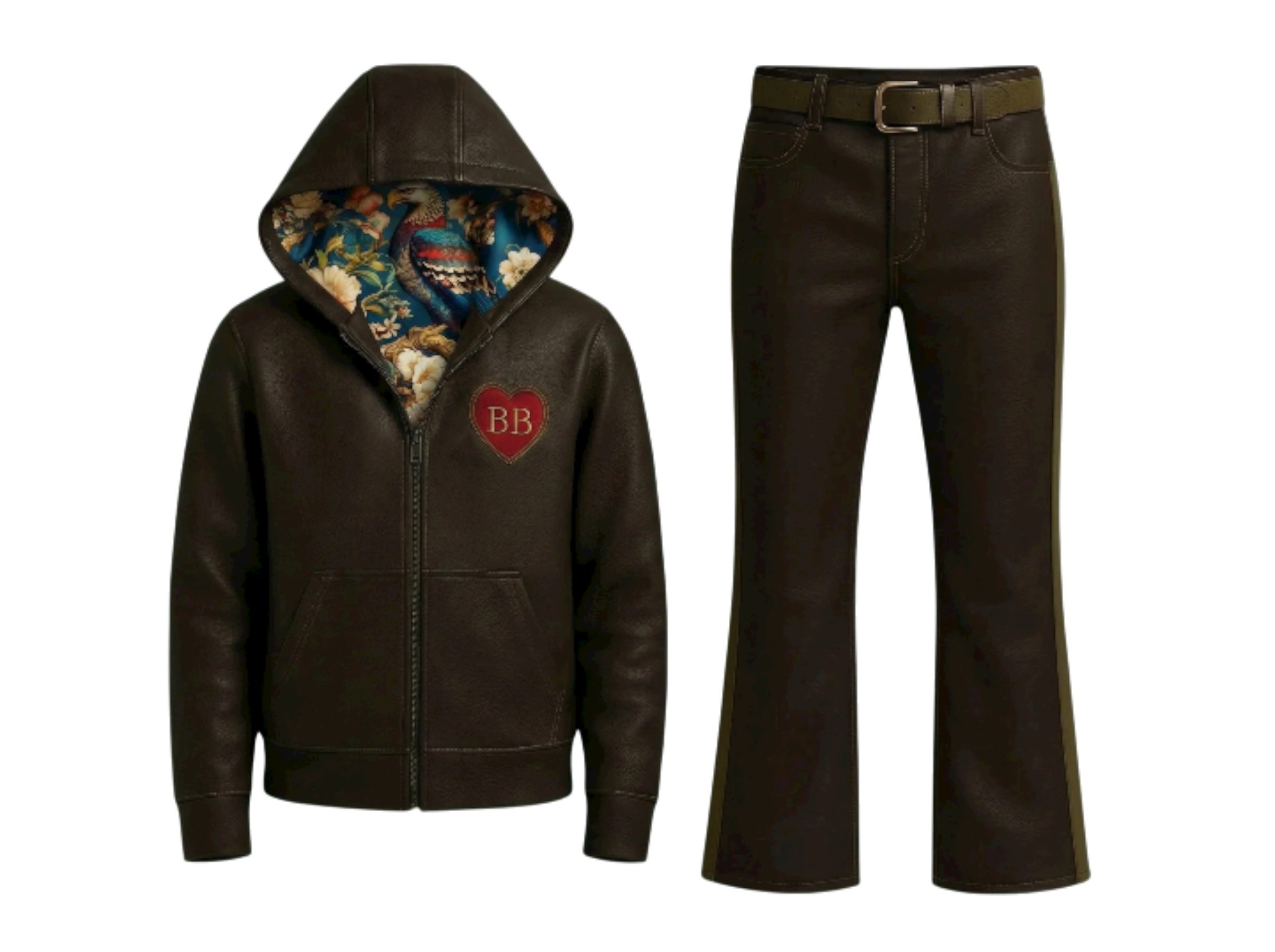 BB SPOKE Leather Tracksuit — “The Heart Guardian”